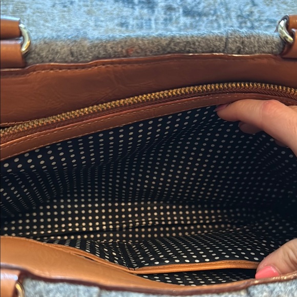 Kate Spade Gray and Brown Wool Tote Bag - Picture 3 of 7